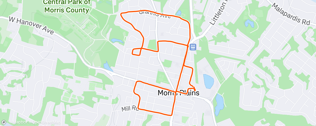 Map of the activity, Afternoon Run