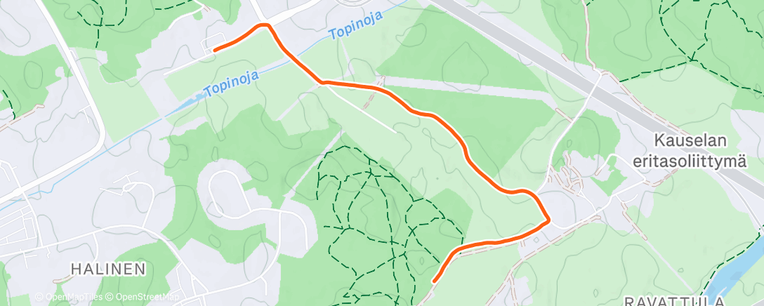 Map of the activity, Afternoon Run
