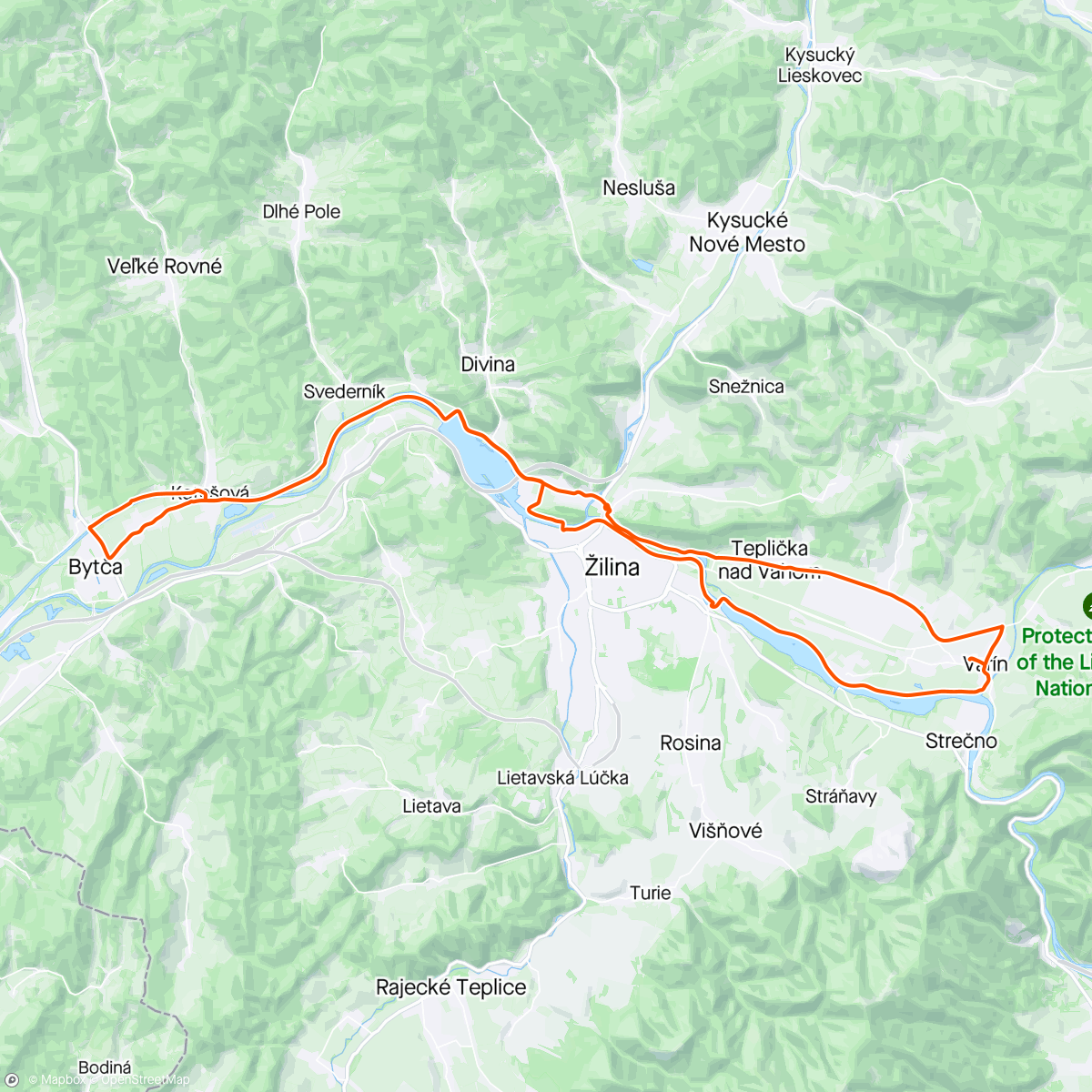 Map of the activity, Bytča
