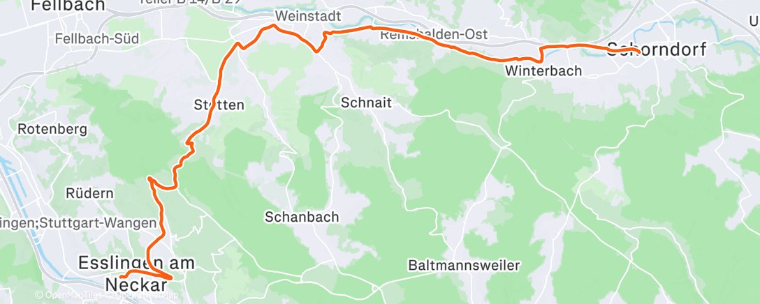 Map of the activity, Fahrt am Morgen