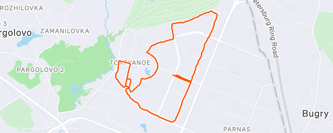 Map of the activity, Вечерний забег