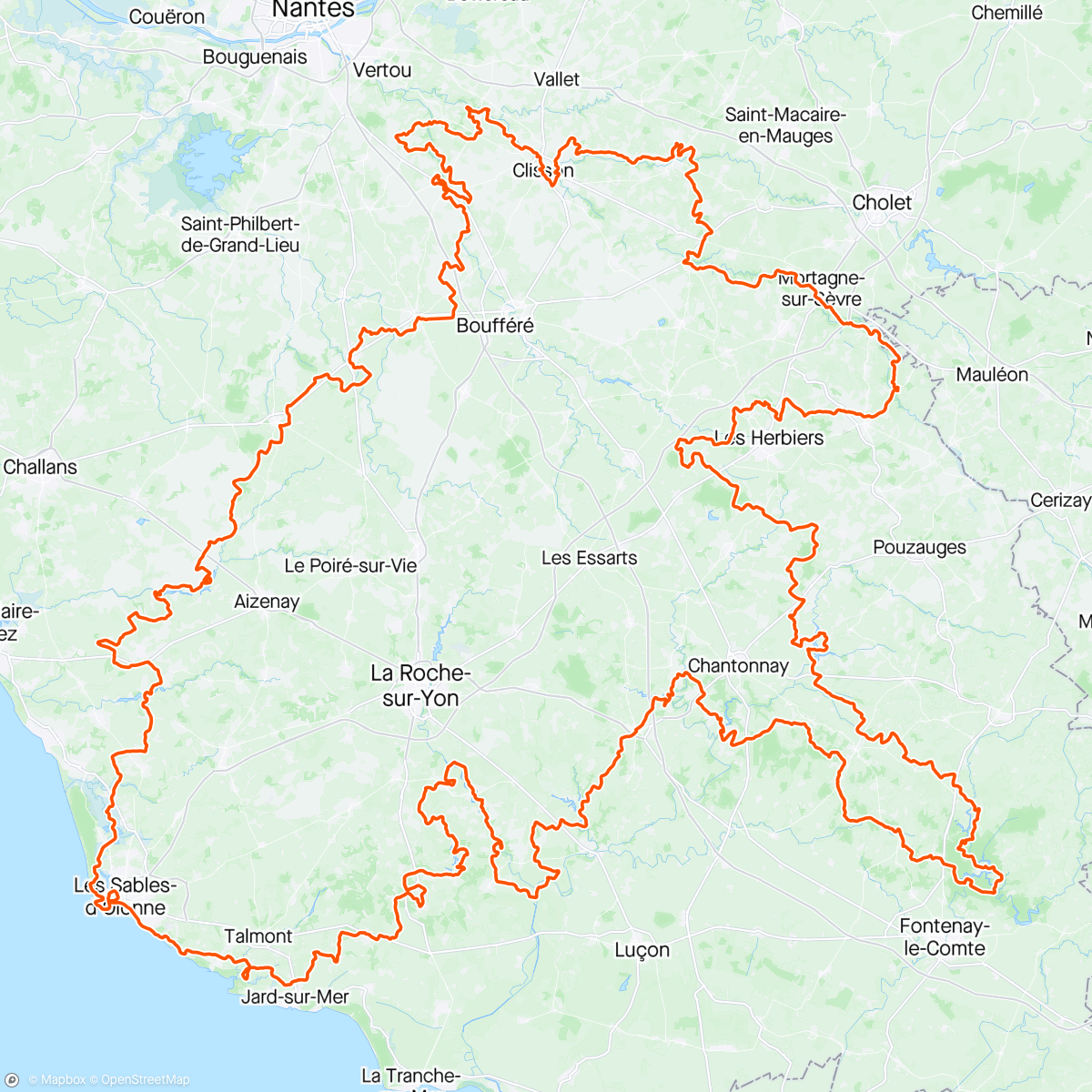 Map of the activity, Gravel spider 600 ou week-end thalasso en Vendée