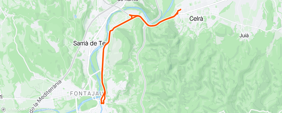 Map of the activity, Short road Ride