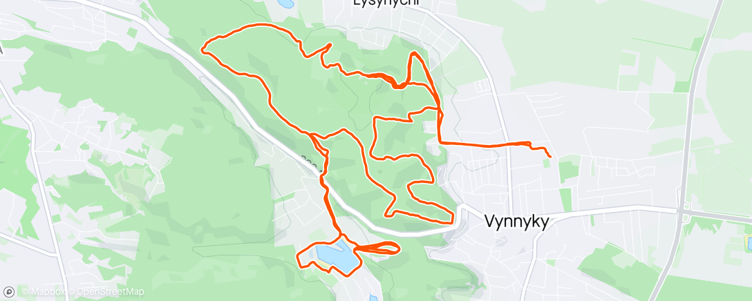 Map of the activity, Trail running with NovakTeam