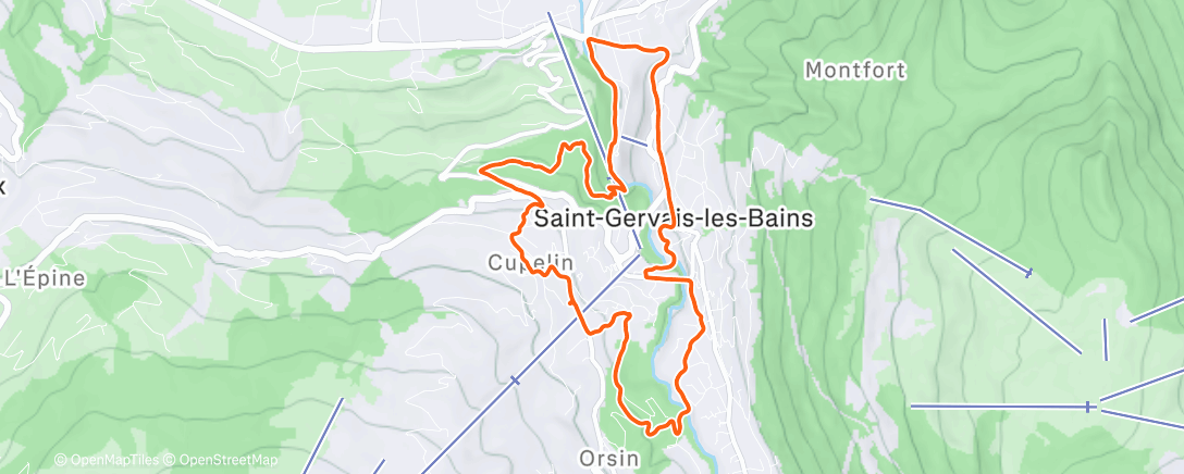 Map of the activity, Trail le matin