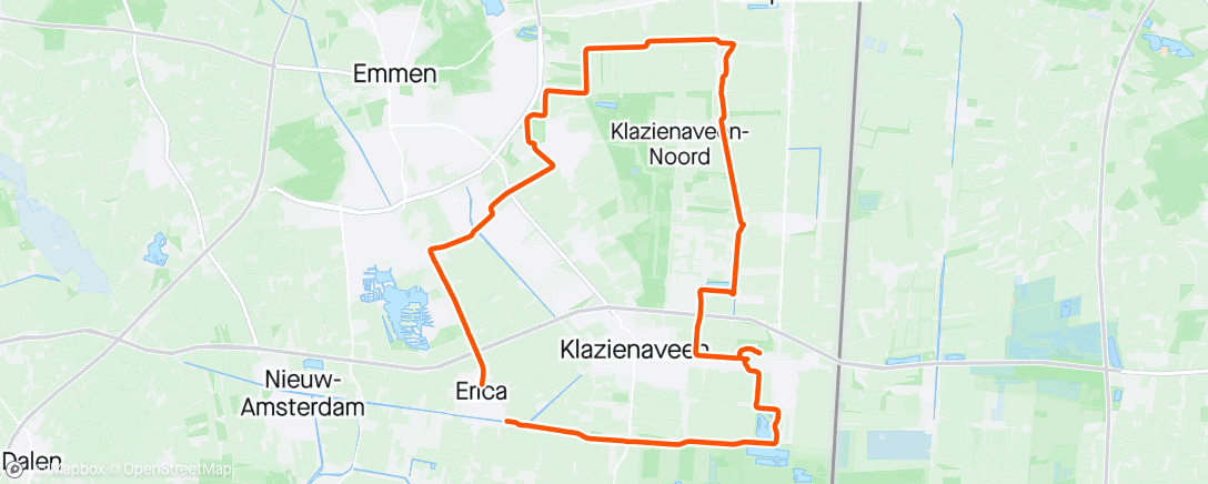 Map of the activity, Op de e-bike