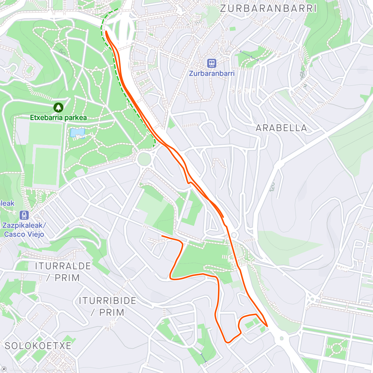 Map of the activity, Run/Walk Intervals
