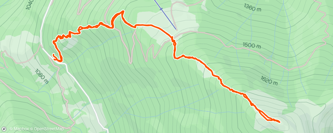 Map of the activity, Trail running pomeridiano