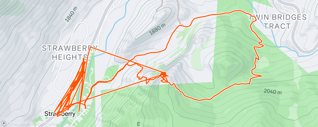 Map of the activity, Lovers leap climb