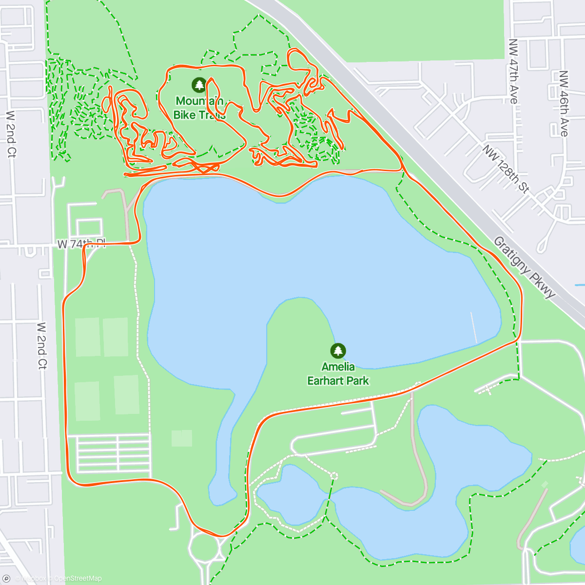 Mapa da atividade, Amelia park