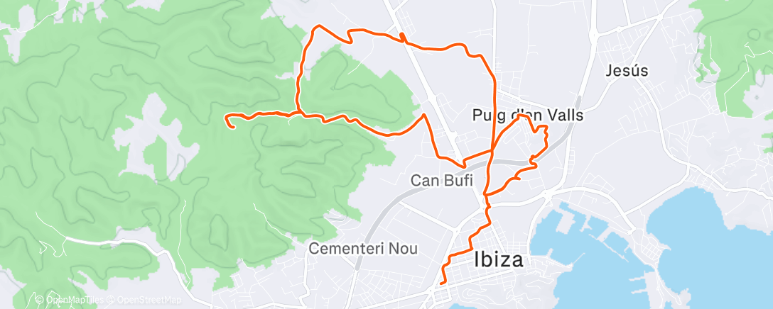 Map of the activity, Morning Mountain Bike Ride