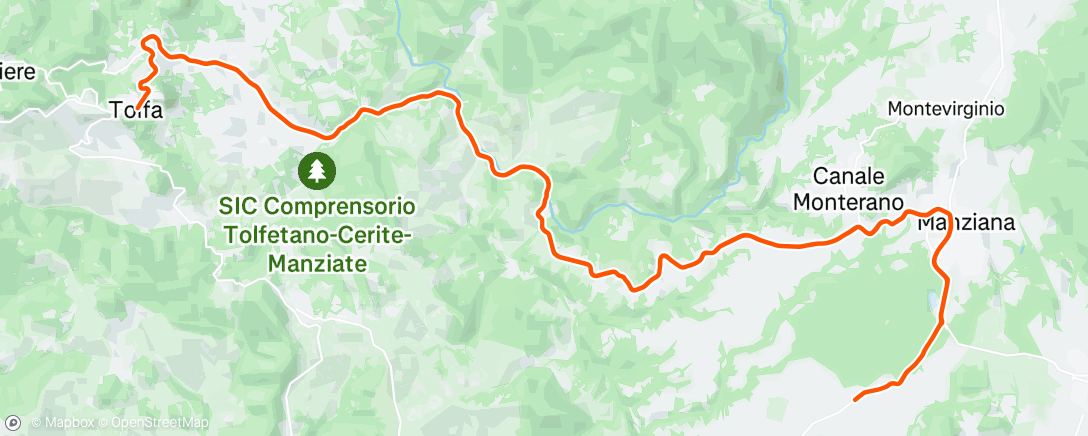 Map of the activity, Pedalata mattutina