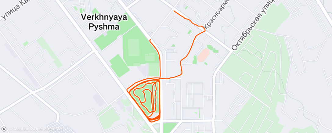Map of the activity, Вечерний забег