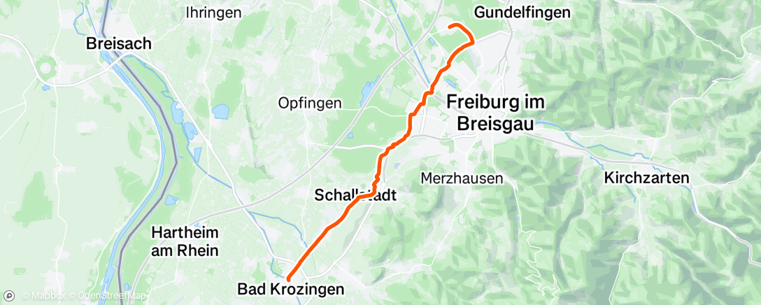 Map of the activity, Gravel-Fahrt am Abend