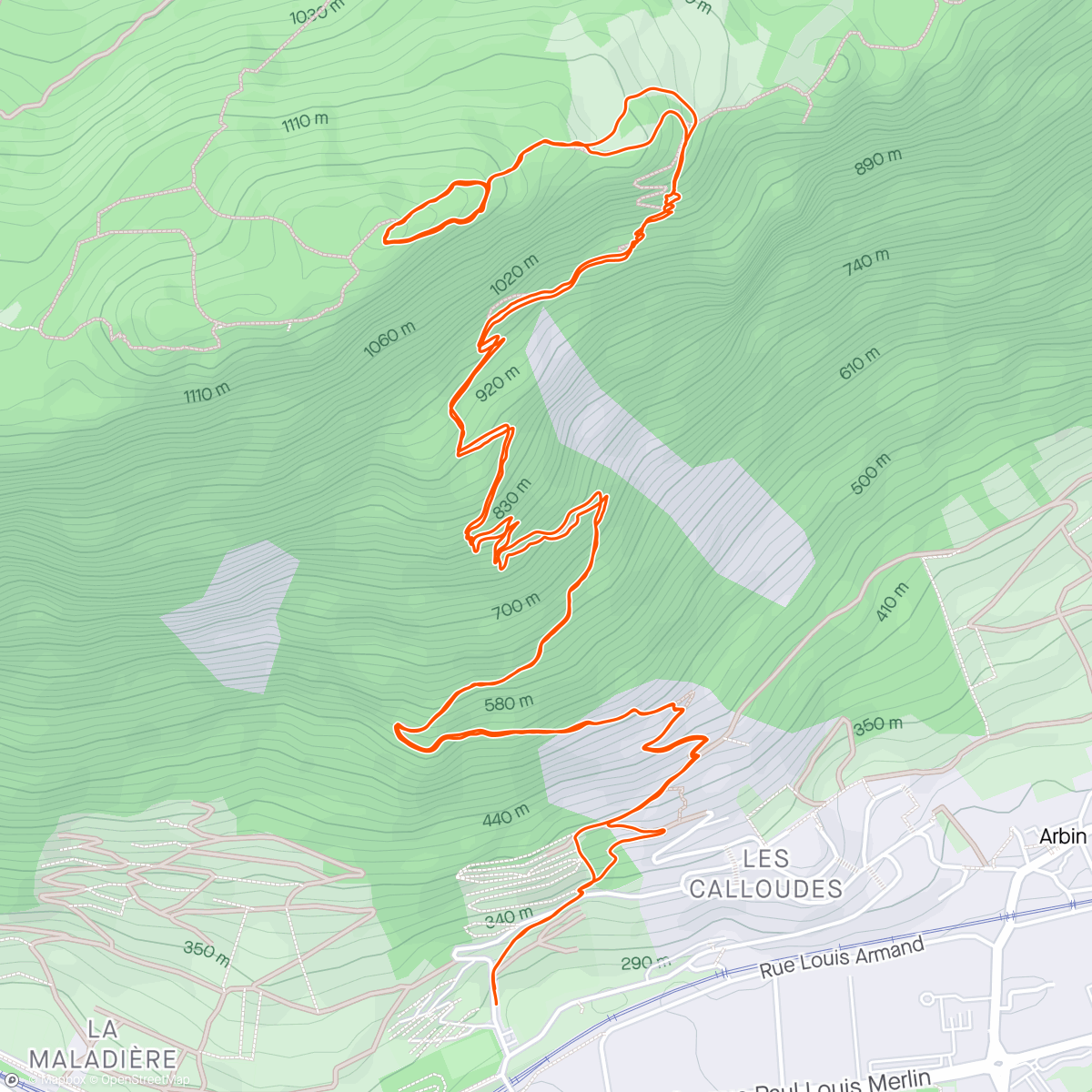Map of the activity, Roche du Guet