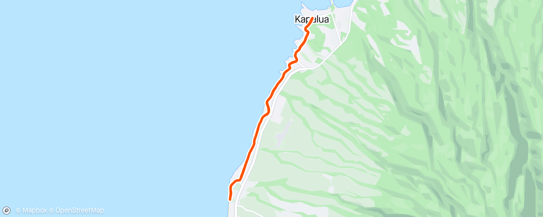 Map of the activity, 10 Mile Tempo on Lower Honoapiilani Road