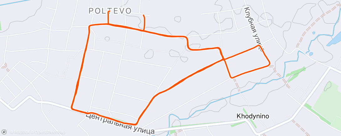 Map of the activity, Утренний забег