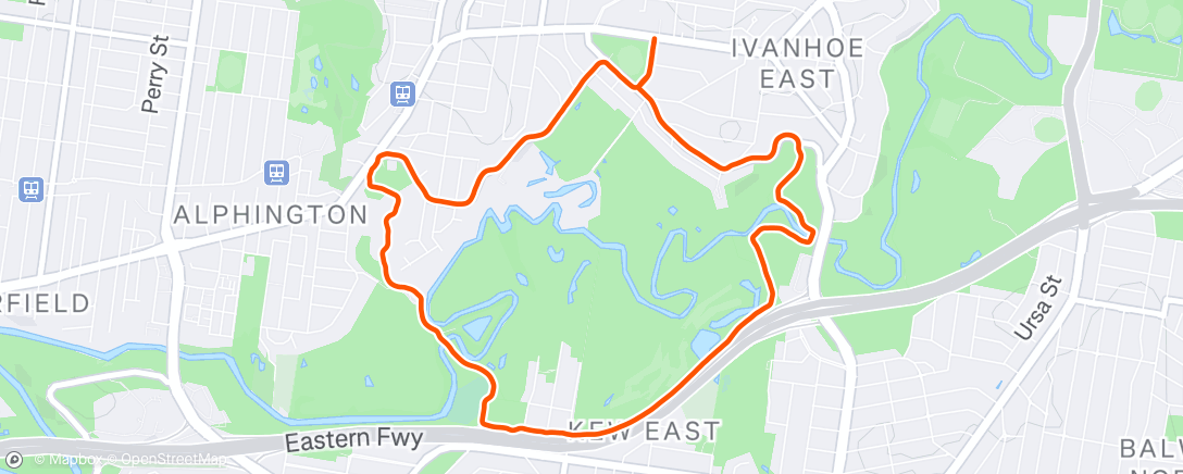 Mapa de la actividad (Afternoon Run)