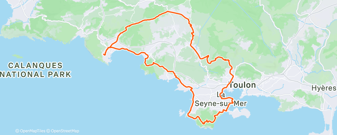 Map of the activity, Lunch Ride