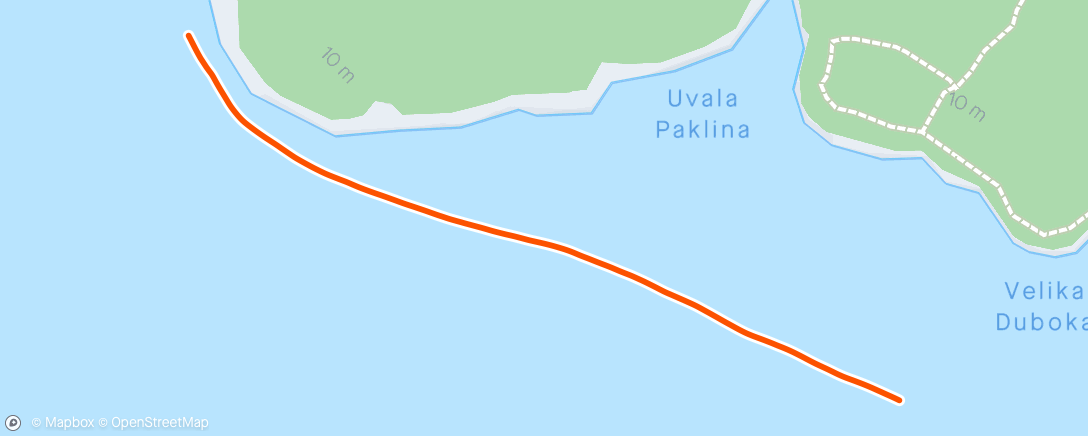 Map of the activity, UltraSwim 33.3 Croatia - Day 1 #1