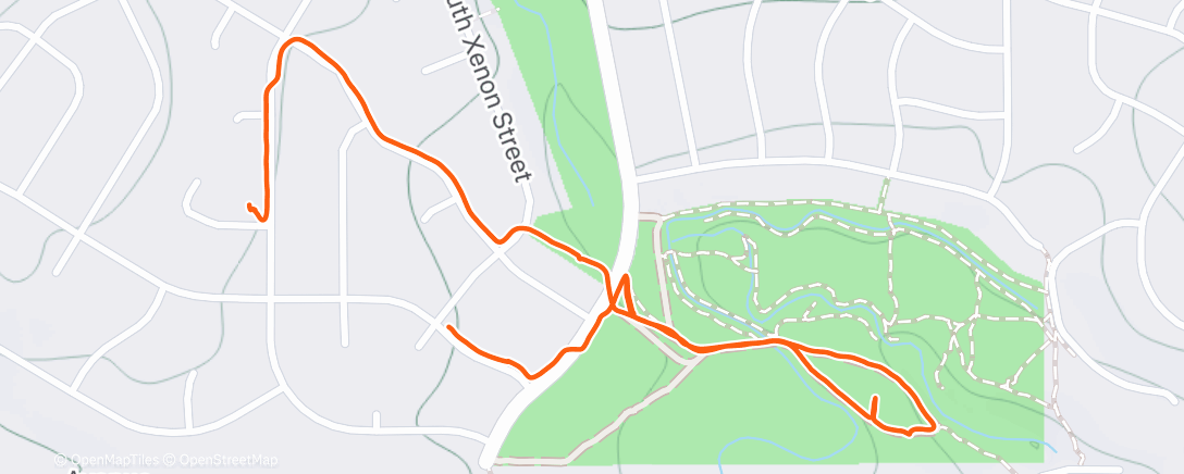 Map of the activity, Afternoon Trail Run