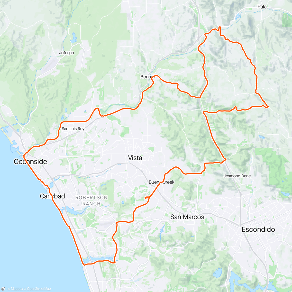 Map of the activity, Brother Ride