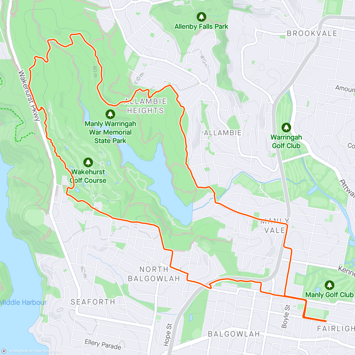 Map of the activity, Manly Dam