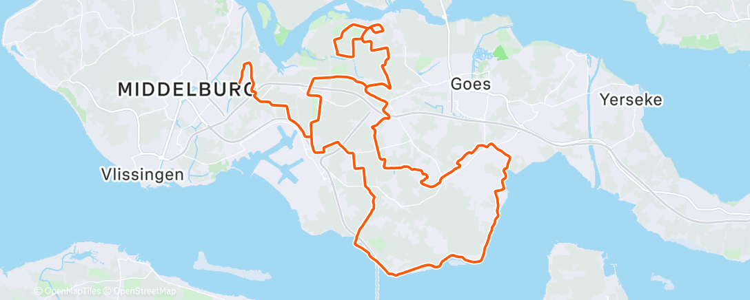 Map of the activity, Toch nog koud, gelukkig 🌞 erbij na 55 km