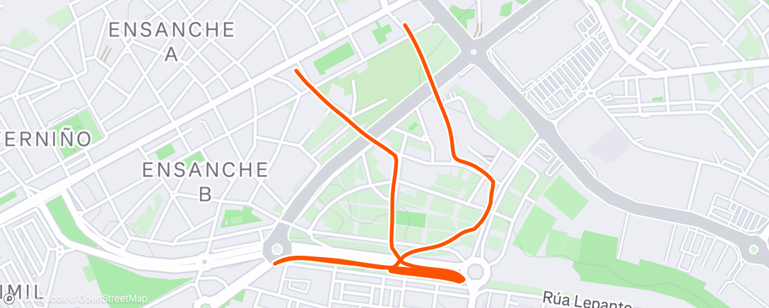 Map of the activity, Carrera de tarde