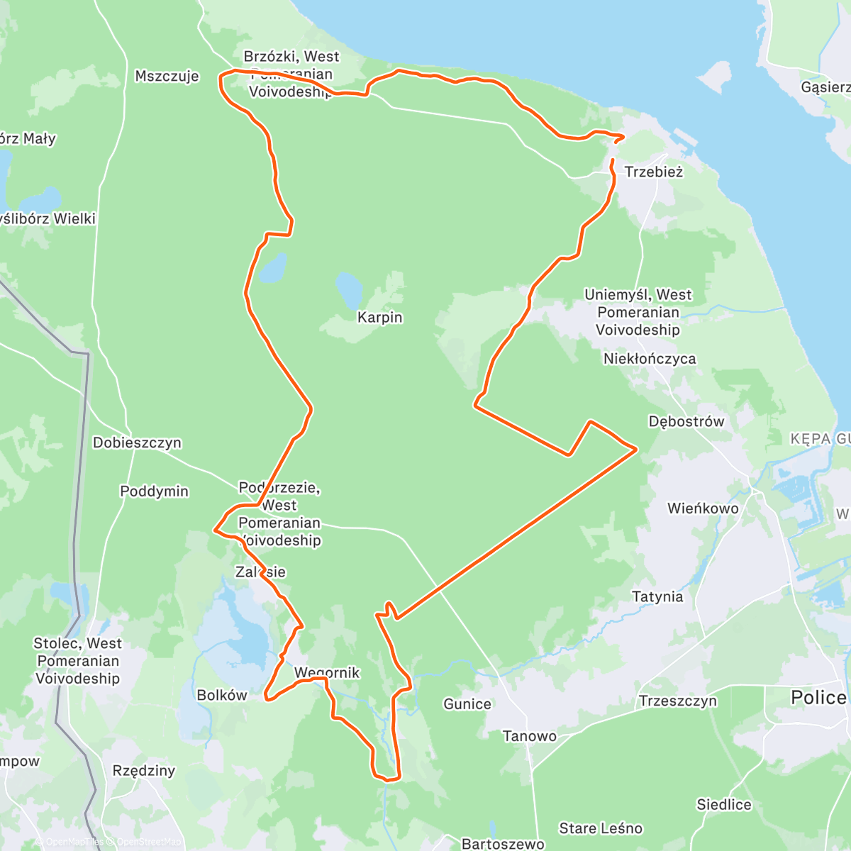 Карта физической активности (Morning Mountain Bike Ride)