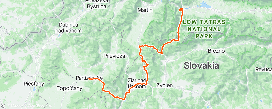 Map of the activity, Okolo Slovenska (Tour of Slovakia) - Stage 4