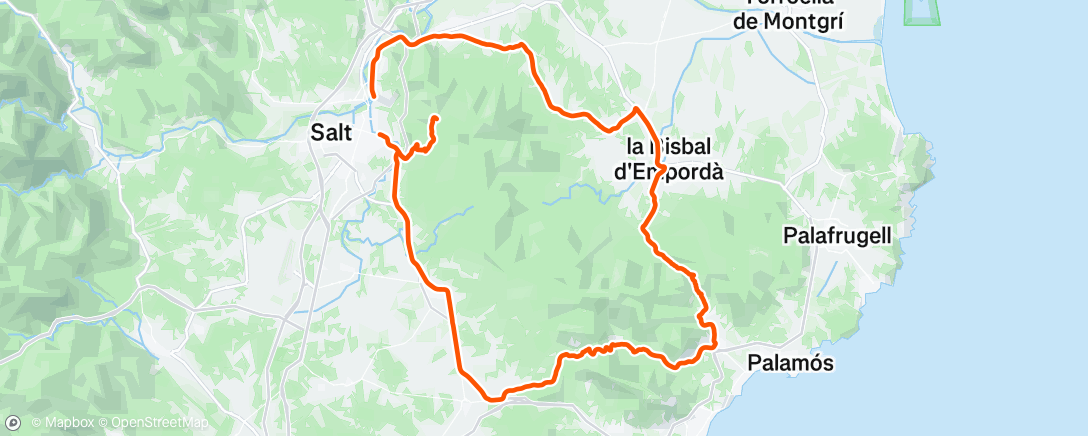 Map of the activity, Lunch Ride