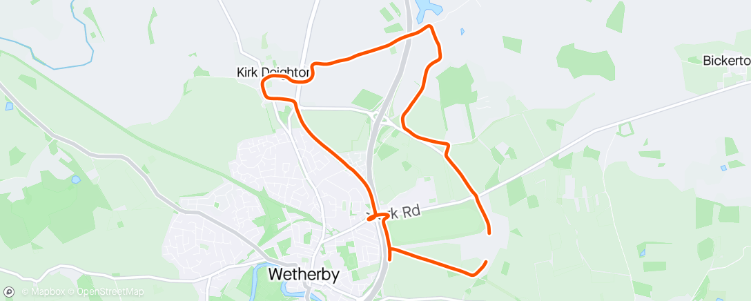 Map of the activity, Wetherby 10k
