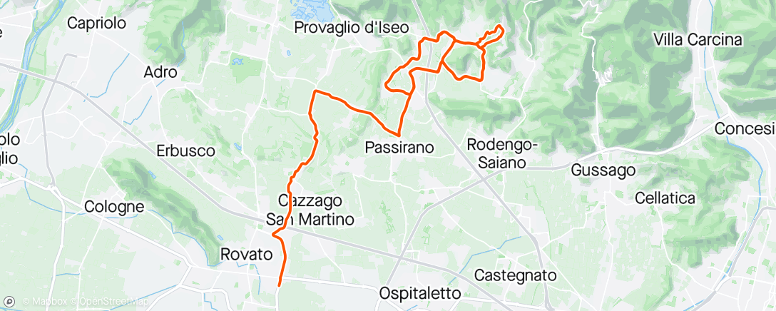 Map of the activity, Giro Della Franciacorta