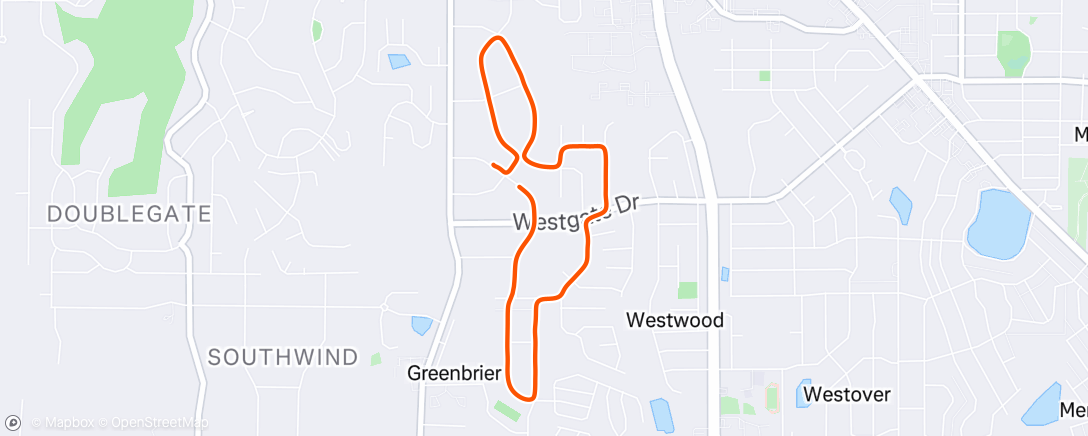 Map of the activity, Evening Run