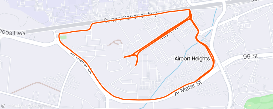 Map of the activity, Mascate Airport night