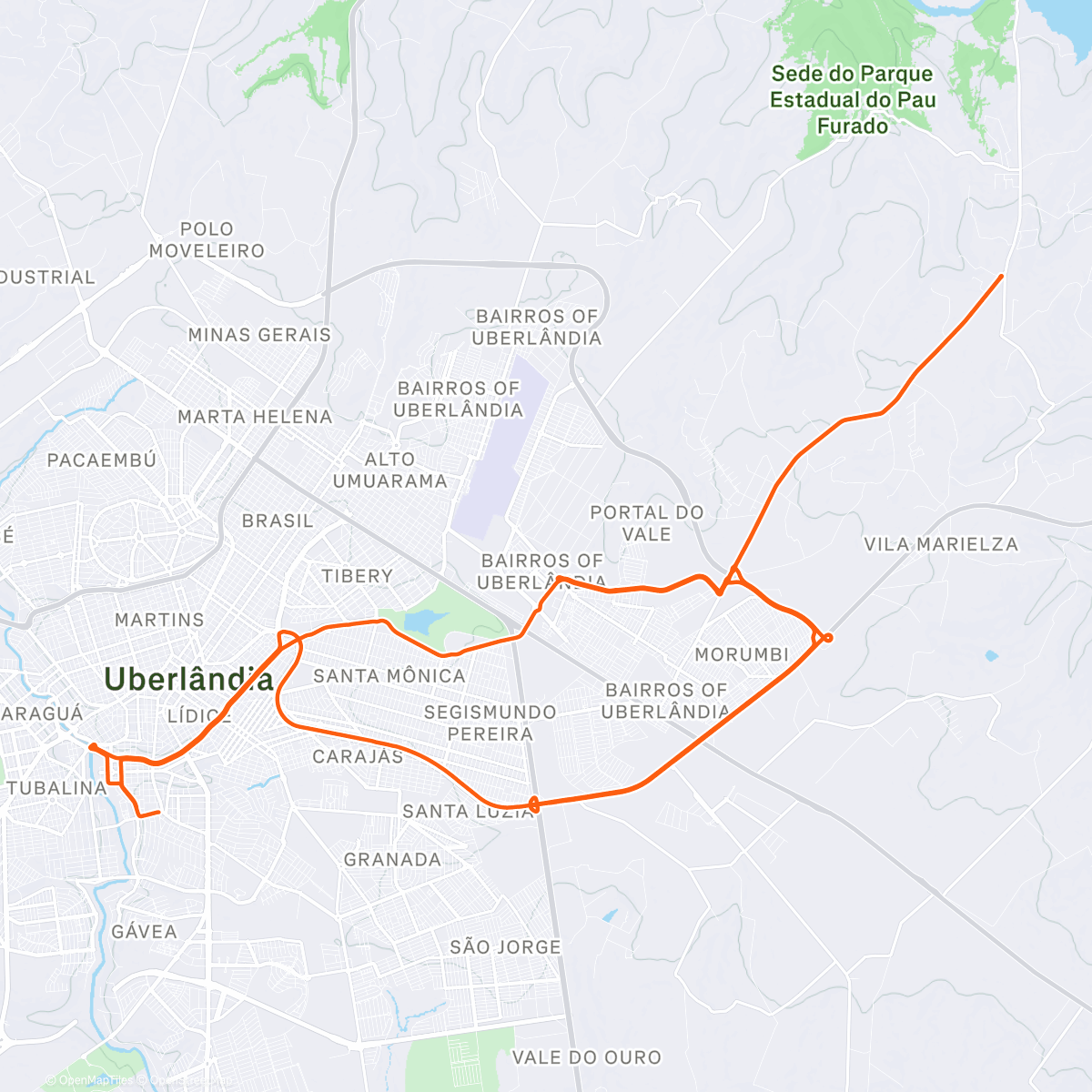 Mapa de la actividad, Road Bike