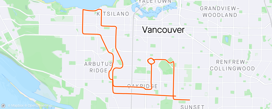 Map of the activity, fixie friday recovery ride