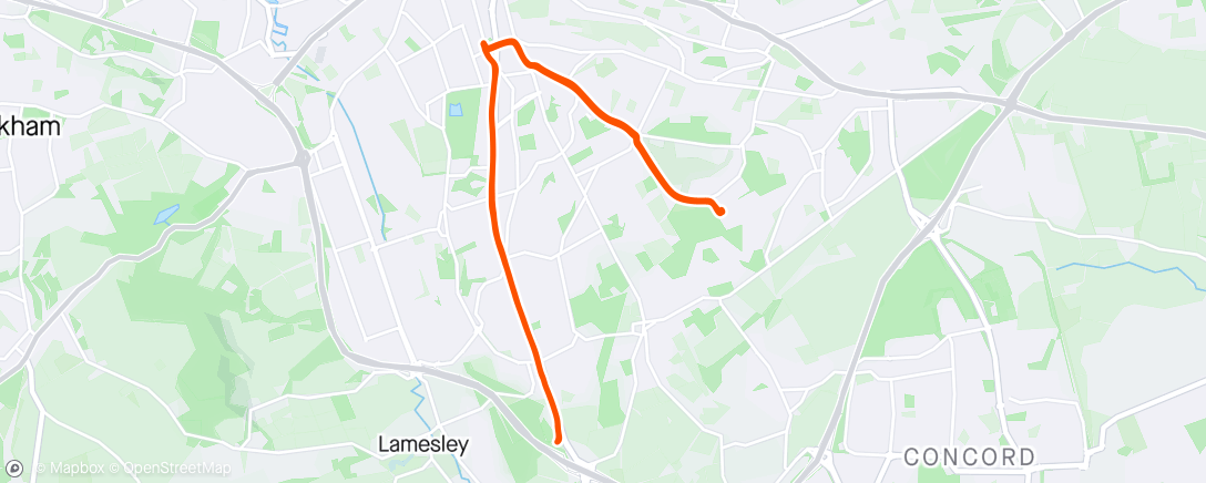 Map of the activity, LiRFing a small but perfectly formed G4 on a tempo run to the Angel and back