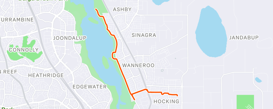 Map of the activity, Morning Run