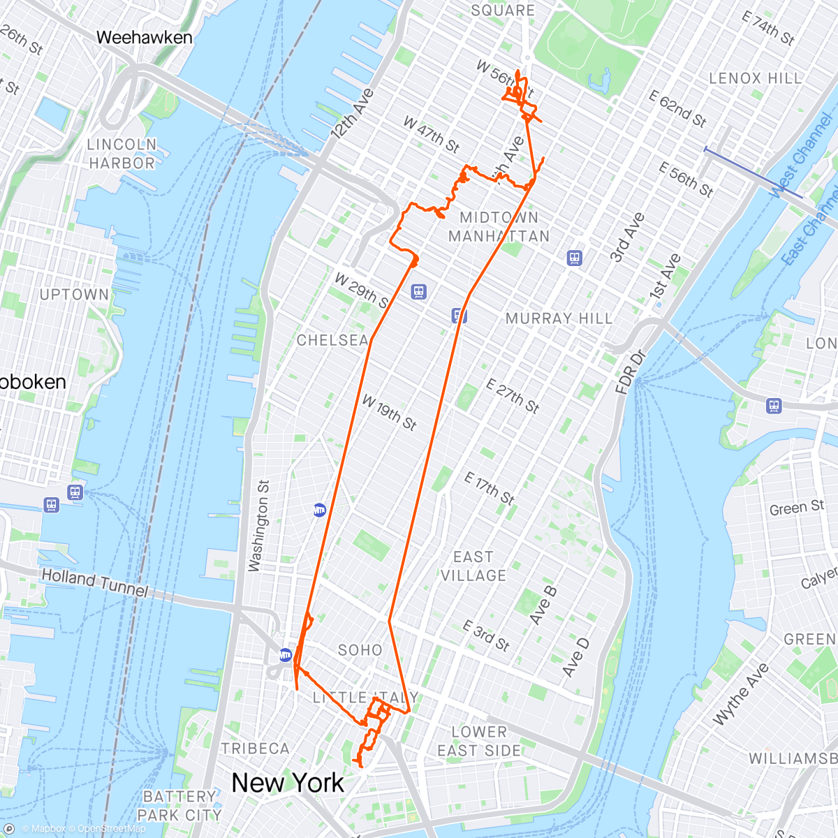 Map of the activity, Eating NYC 2024 🍩 🍕 🍺