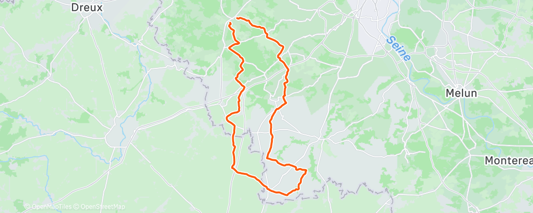 Карта физической активности (Sortie vélo le midi)