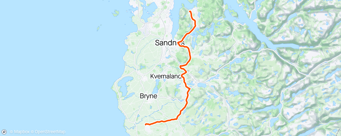 Karte der Aktivität „Heim frå Nærbø 🚴‍♂️”