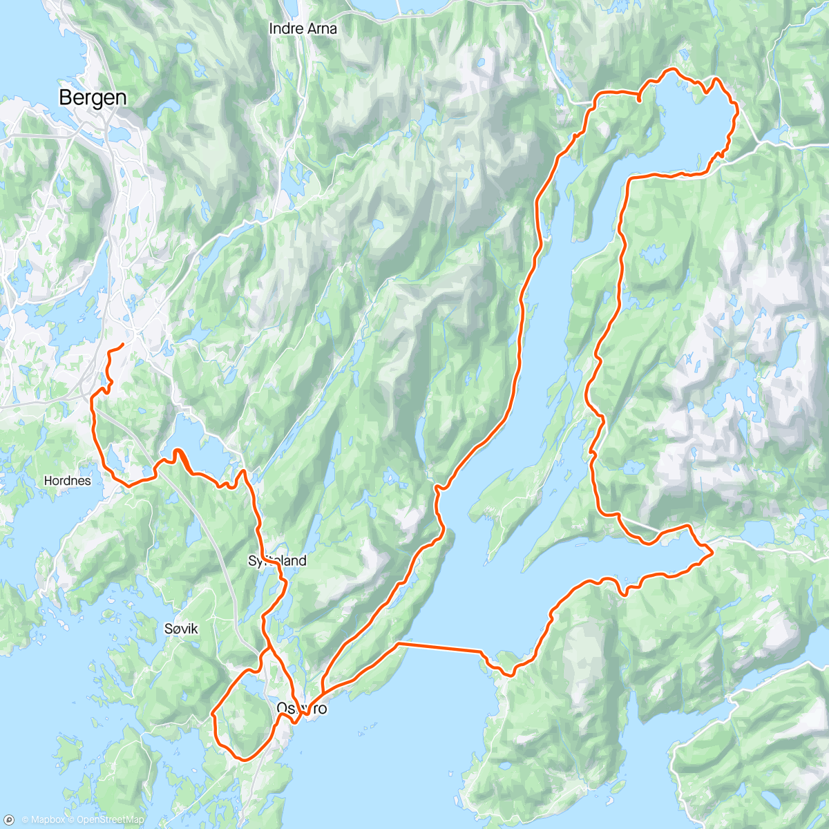 Map of the activity, Fjordcruise 🌤️🚴‍♀️