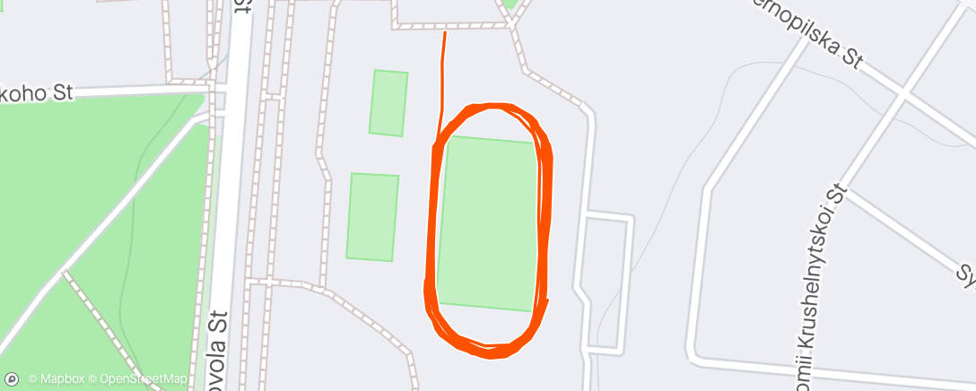 Map of the activity, Evening Run