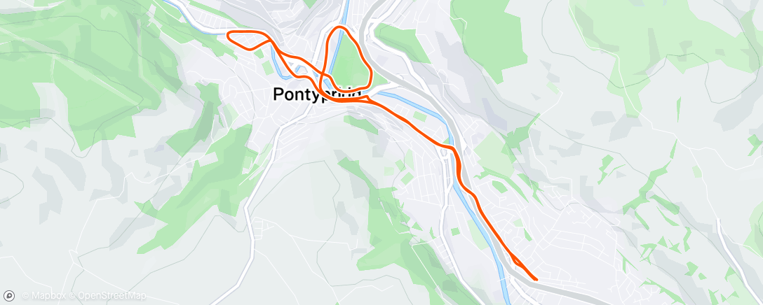 Map of the activity, Evening Run