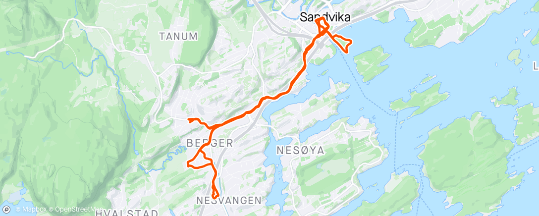 Map of the activity, Liten jogg før tur