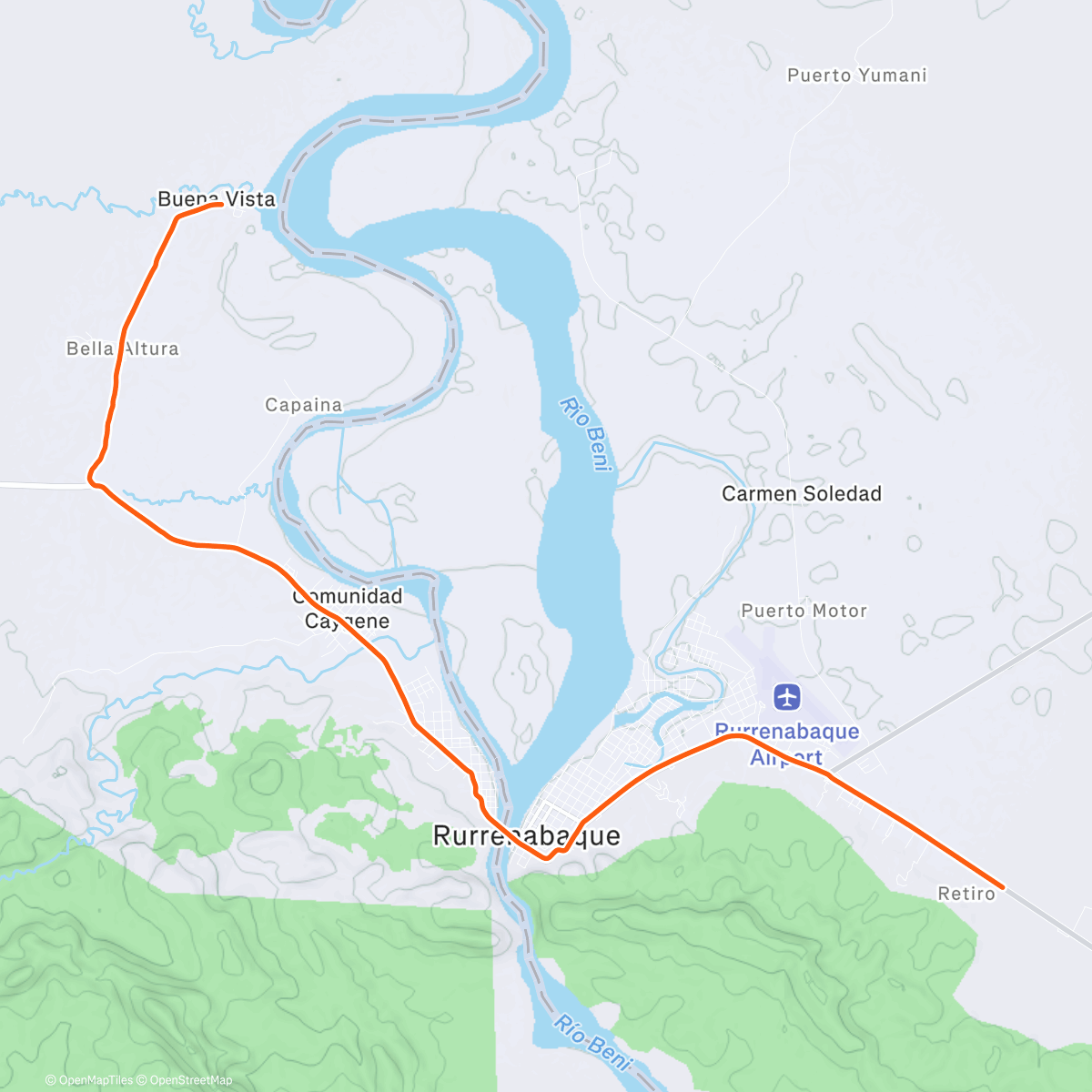 Map of the activity, ROUVY - Rurrenabaque | Amazonas | Bolivia
