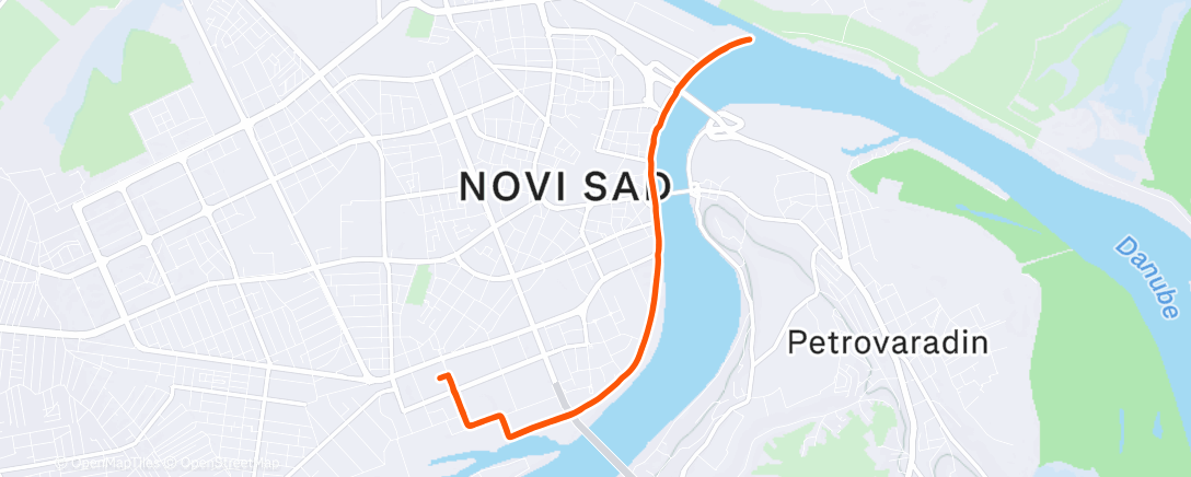 Map of the activity, Afternoon Run