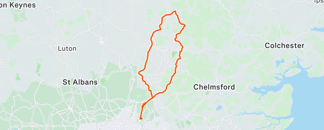 Map of the activity, Cycling
